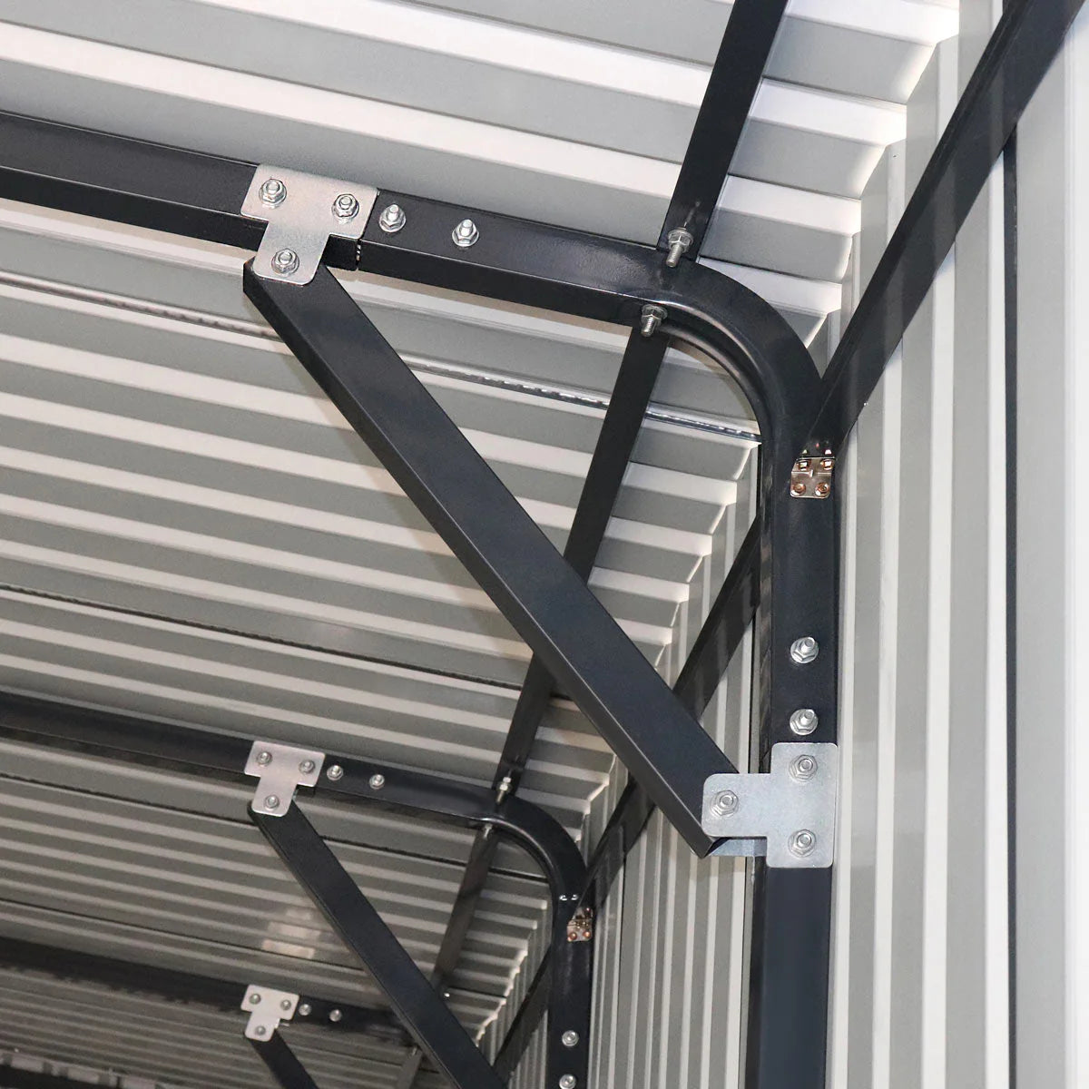 16’ X 24’ Metal Garage Shed with Double Front Doors, 10’ Peak Height, Side Entry Door, 384 Sq-Ft Floor Space, TMG-MS1624