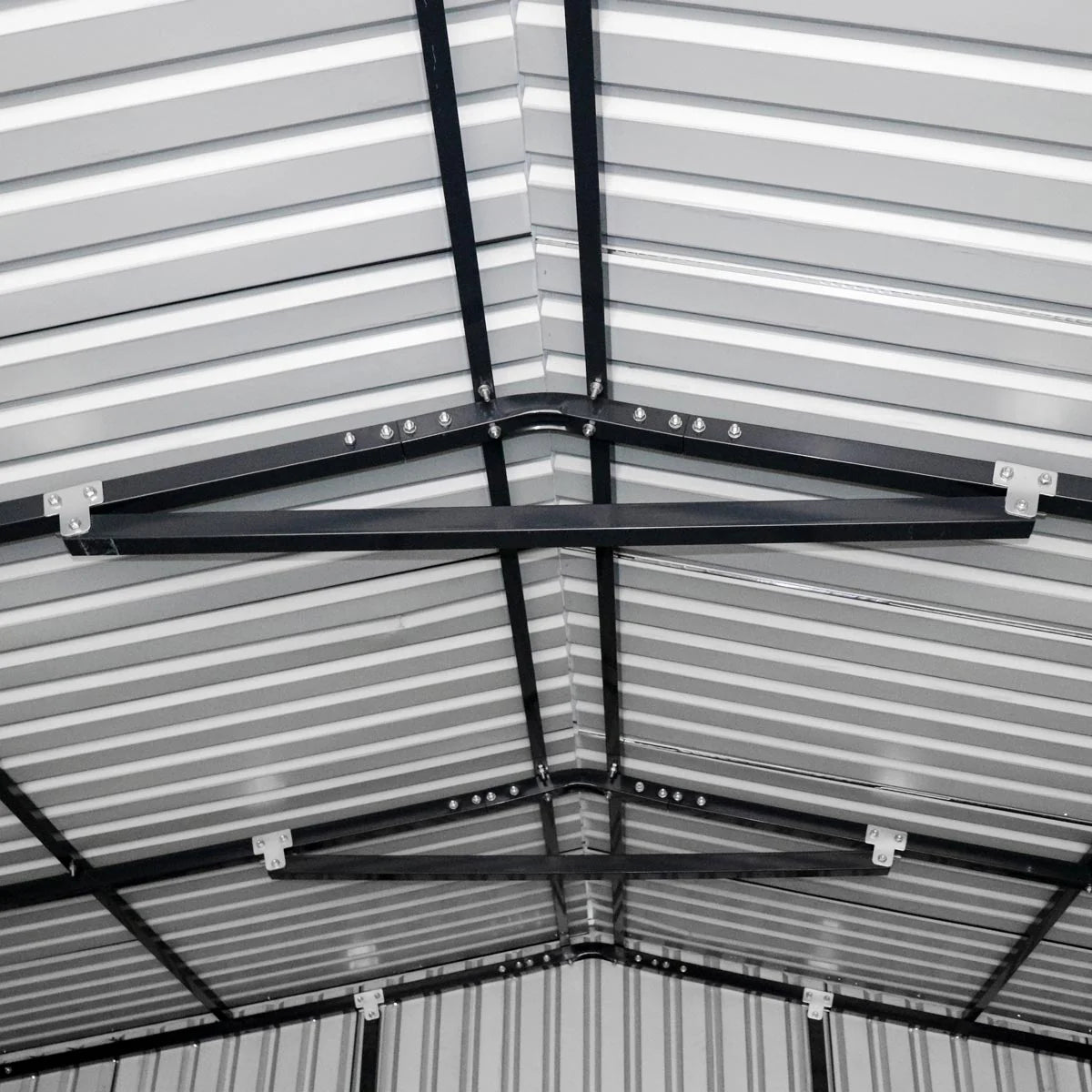 16’ X 24’ Metal Garage Shed with Double Front Doors, 10’ Peak Height, Side Entry Door, 384 Sq-Ft Floor Space, TMG-MS1624