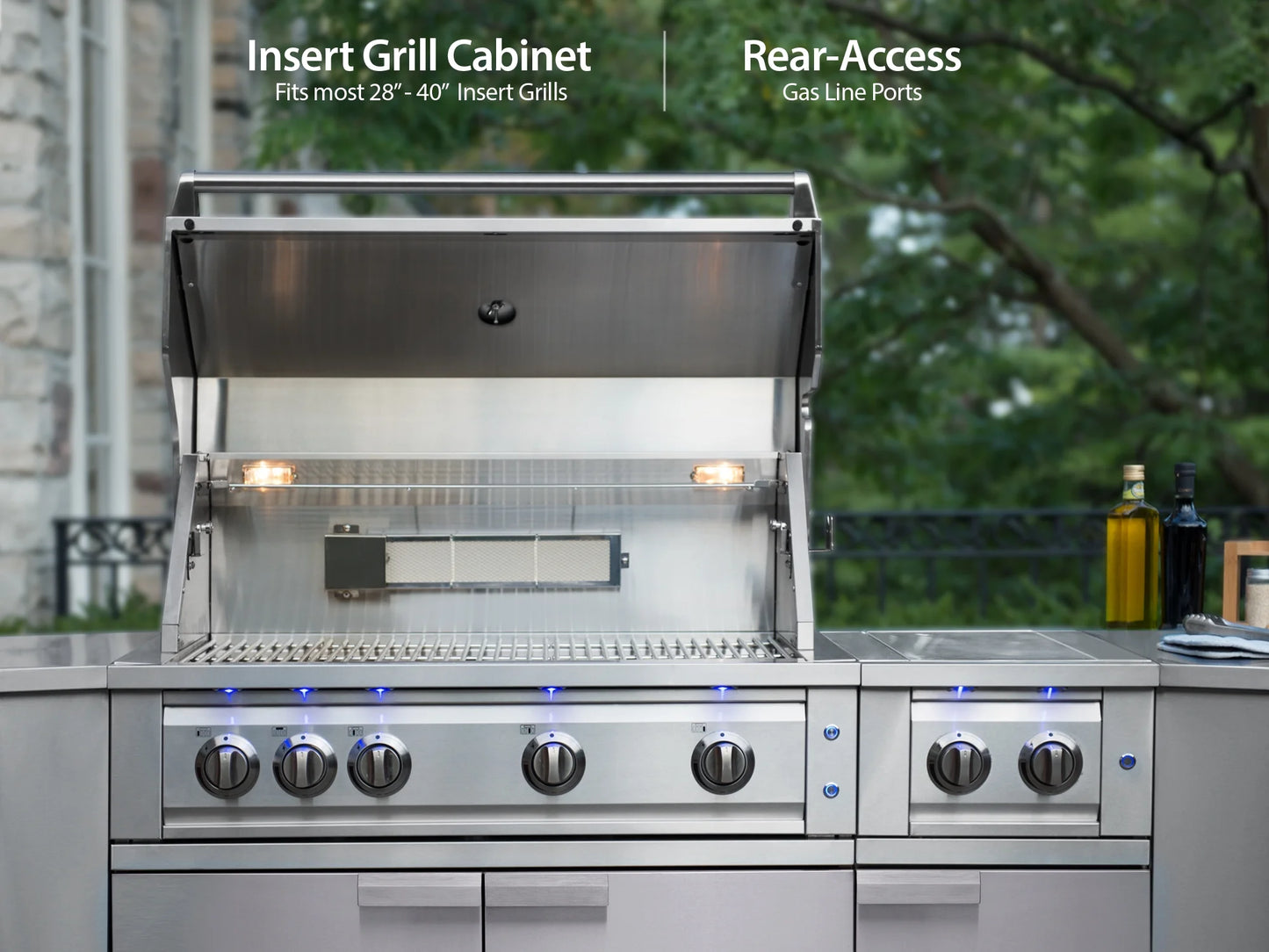 Outdoor Kitchen 6 Piece Cabinet Set in Stainless Steel with Countertops