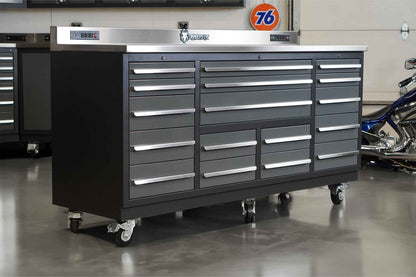 Dragonfire 17 Drawer Pro Series 7FT Workbench with Swappable Drawers