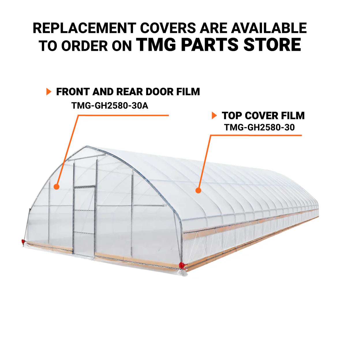 25’ X 80’ Tunnel Greenhouse Grow Tent W/6 Mil Clear EVA Plastic Film, Cold Frame, Hand Crank Roll-Up Sides, Peak Ceiling Roof, TMG-GH2580