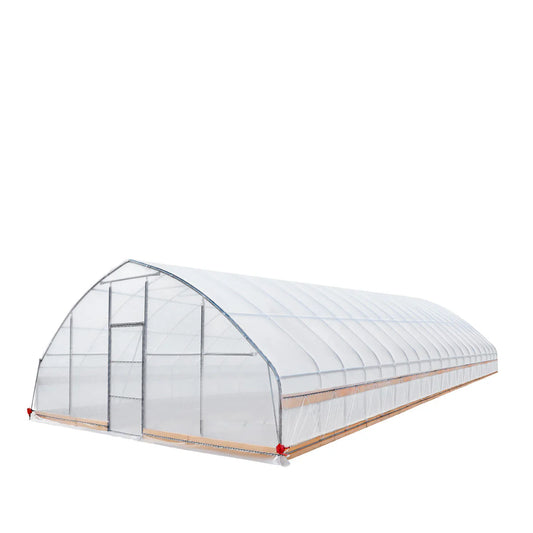 25’ X 80’ Tunnel Greenhouse Grow Tent W/6 Mil Clear EVA Plastic Film, Cold Frame, Hand Crank Roll-Up Sides, Peak Ceiling Roof, TMG-GH2580