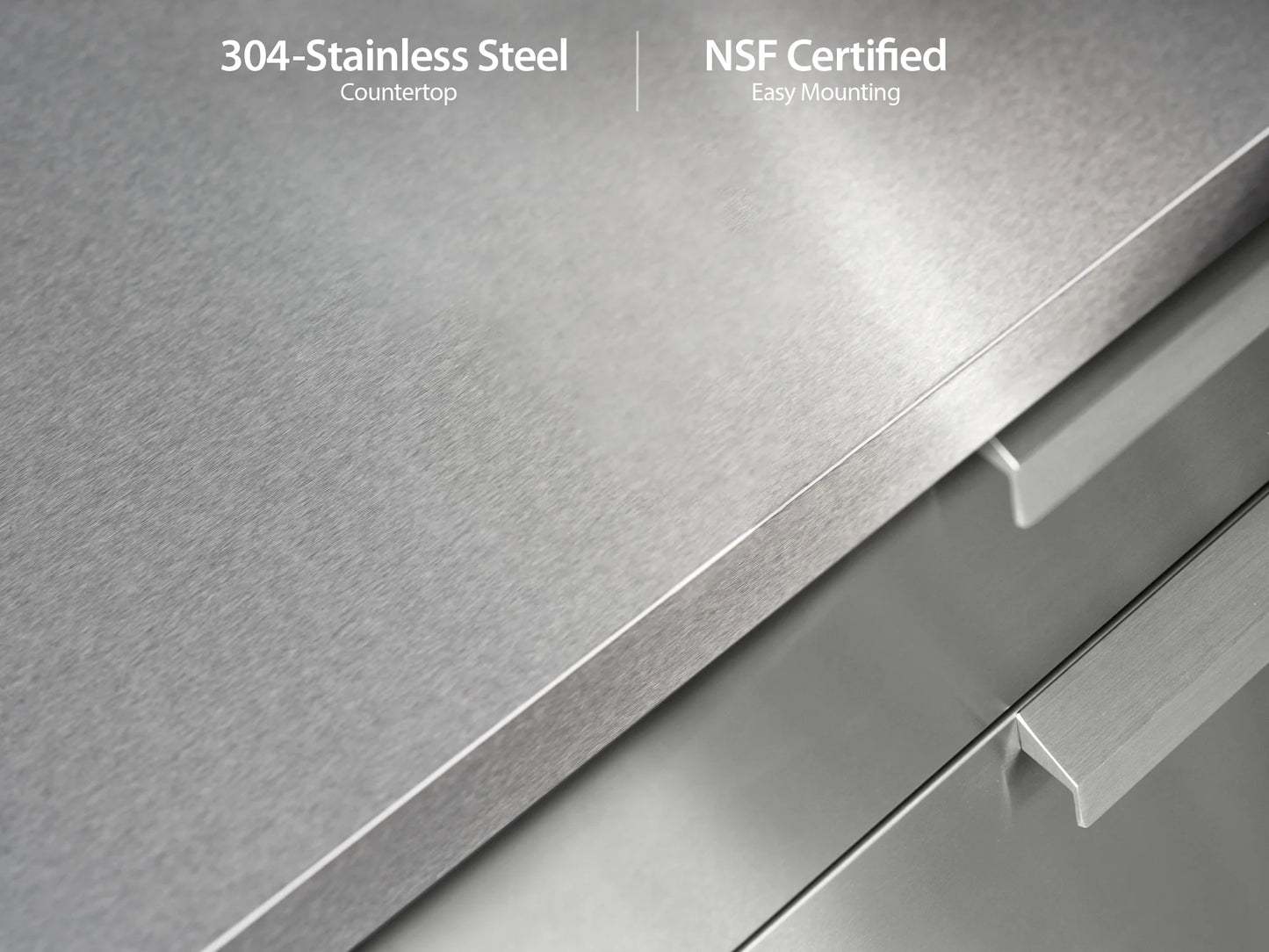 Outdoor Kitchen 6 Piece Cabinet Set in Stainless Steel with Countertops