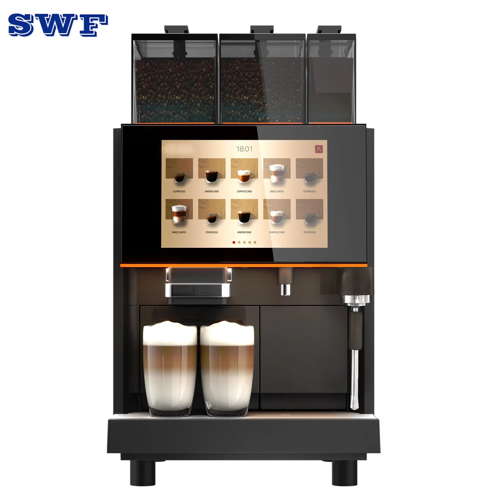 Professional Coffee Machinekaffeemaschine Vollautomat Touch Screen Fully Automatic Bean to Cup 19Bar Fast Heat up Electric Espre