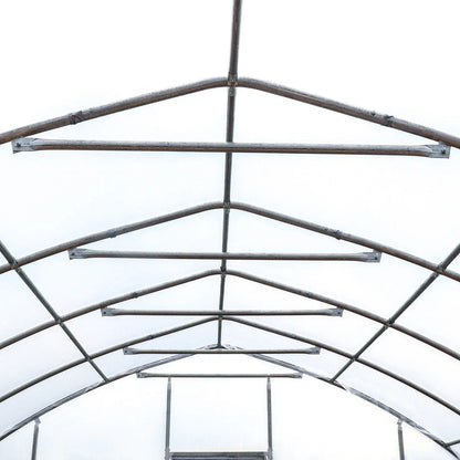 25’ X 80’ Tunnel Greenhouse Grow Tent W/6 Mil Clear EVA Plastic Film, Cold Frame, Hand Crank Roll-Up Sides, Peak Ceiling Roof, TMG-GH2580