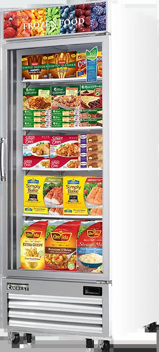 EMGF23 Reach-In Merchandising Freezer 1 Glass Door, 115V, NSF - 23 Cu. Ft.
