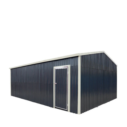 16’ X 24’ Metal Garage Shed with Double Front Doors, 10’ Peak Height, Side Entry Door, 384 Sq-Ft Floor Space, TMG-MS1624