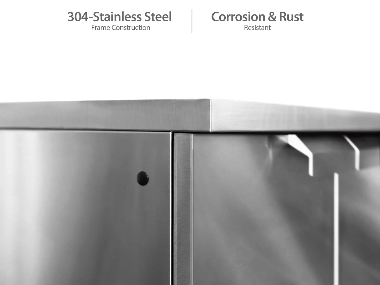 Outdoor Kitchen 6 Piece Cabinet Set in Stainless Steel with Countertops