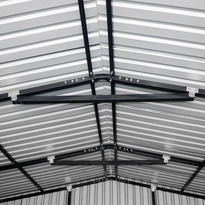 16’ X 24’ Metal Garage Shed with Double Front Doors, 10’ Peak Height, Side Entry Door, 384 Sq-Ft Floor Space, TMG-MS1624